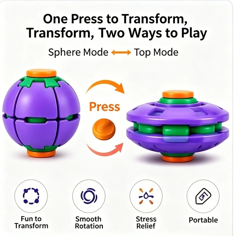 1PCS Transforming Fidget Spinn - Novelty Gifts 评论和价格