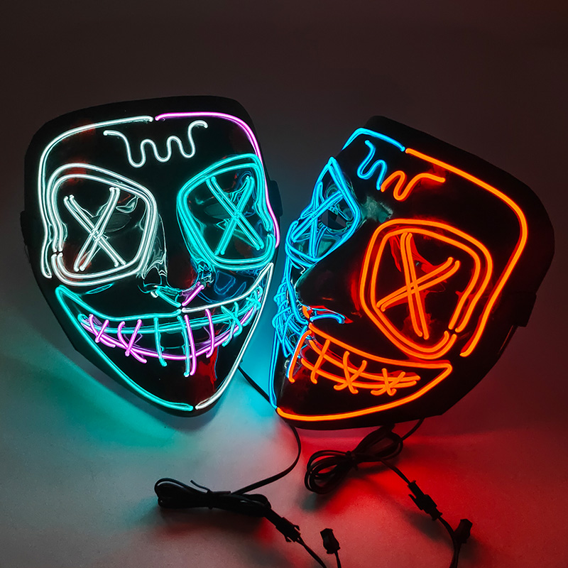 Wireless LED Glowing Mask EL N - Led Purge Mask Halloween 评论和价格