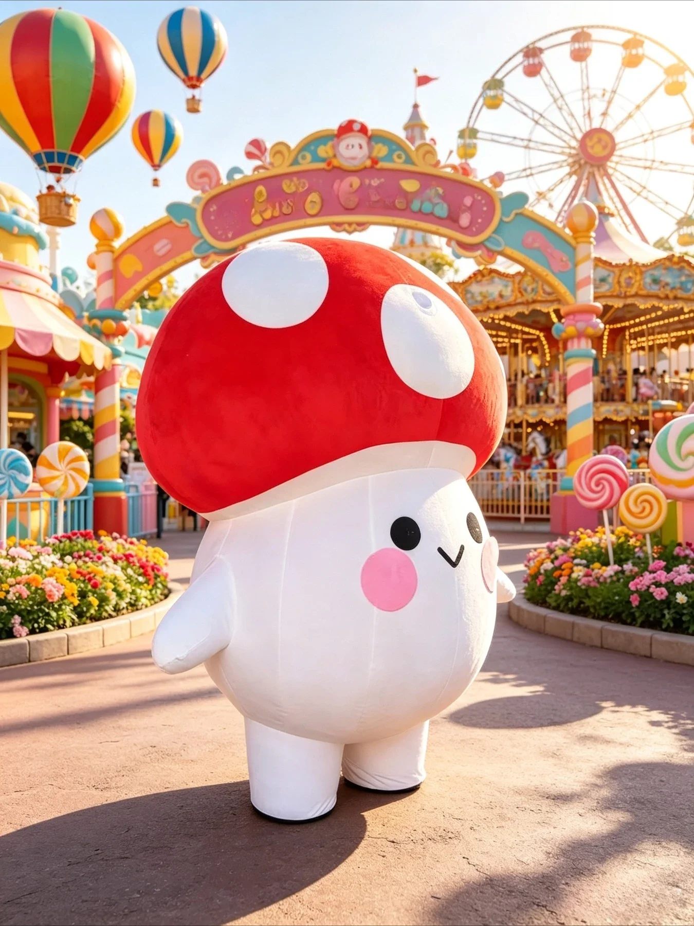 Cute Mushroom Inflatable Masco - Costumes 评论和价格