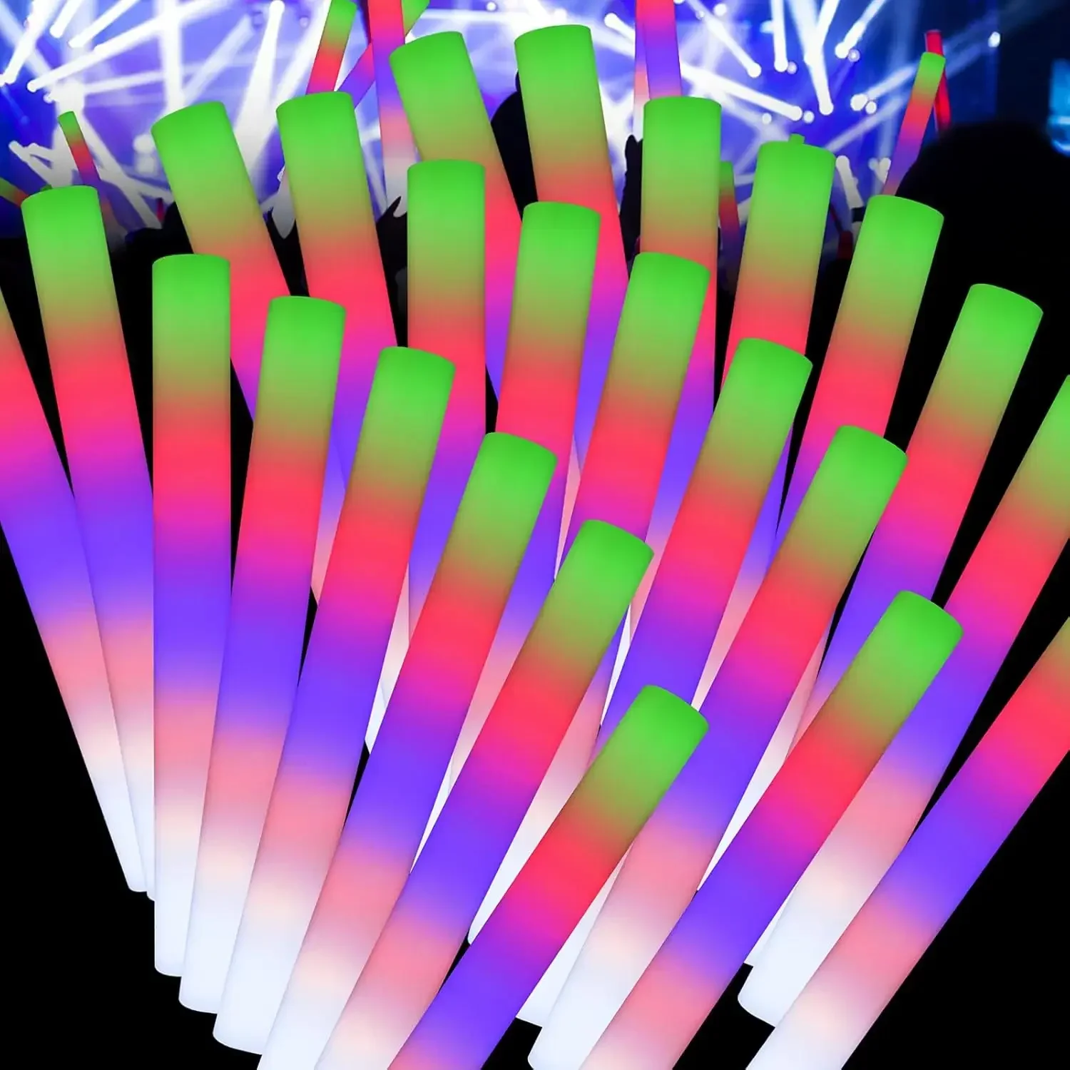 2Z-50PCS Led Foam Glow Sticks  - Flashing Led Foam Sticks Party 评论和价格